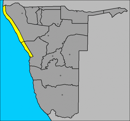 Mapa del Parque Nacional Skeleton Coast