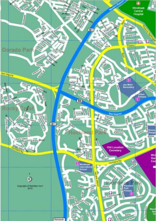 Mapa de Windhoek